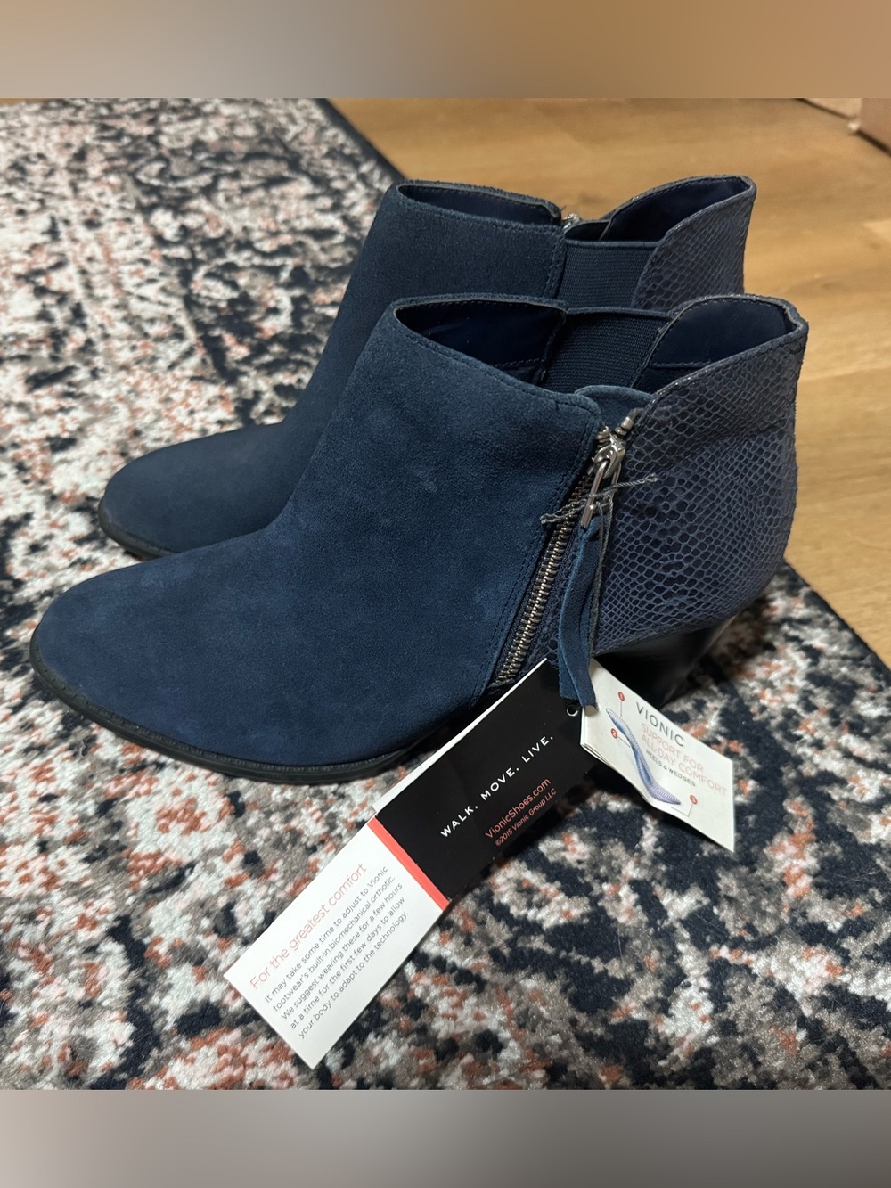 Brand New Blue Vionic Brand Ankle Boots Size 9.5